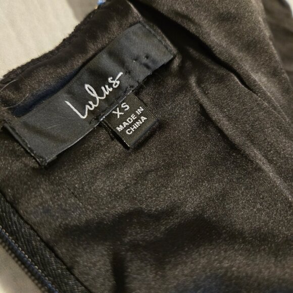 Lulus Black & Gold Grid Tweed Bodycon Mini Dress – XS - Picture 4 of 5